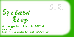 szilard riez business card